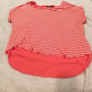 Striped High-lo blouse
